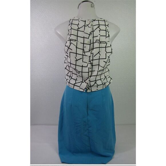 Gemma Crus Women's Peep Back Combo Sleeveless Sheath Dress 0 - Picture 4 of 7